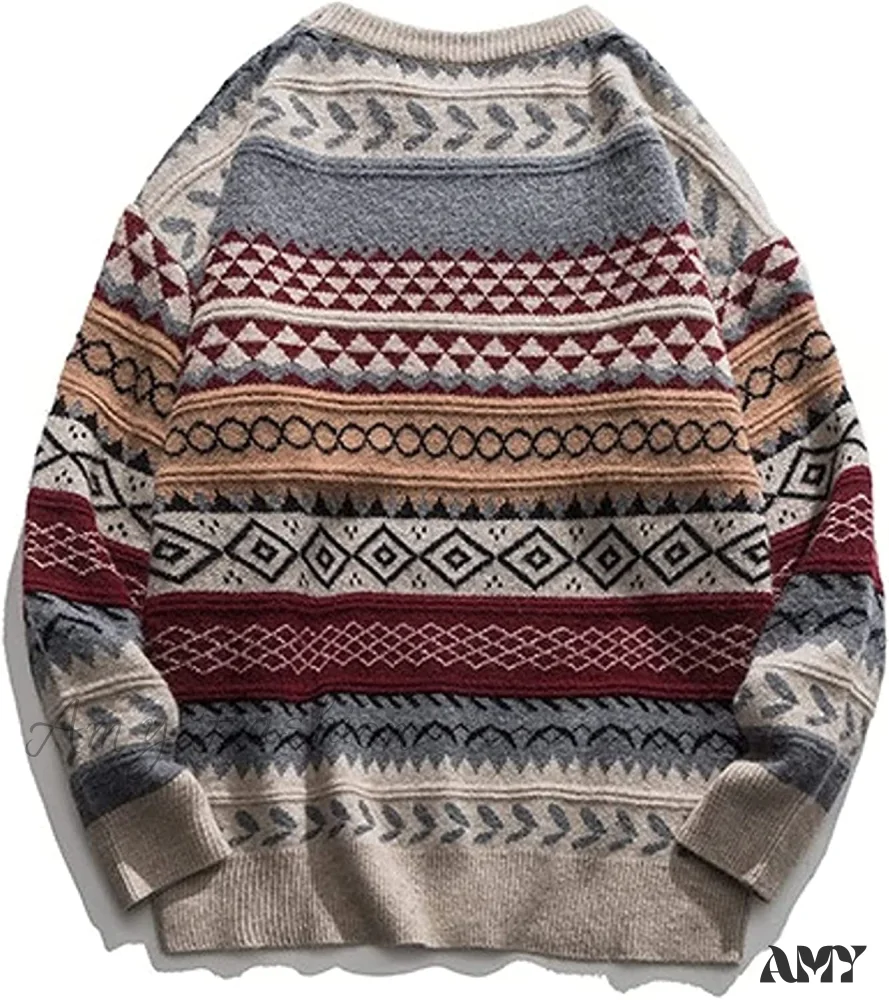 Amy Fashion - Ladies Autumn/Winter Retro Striped Sweater - Image 2