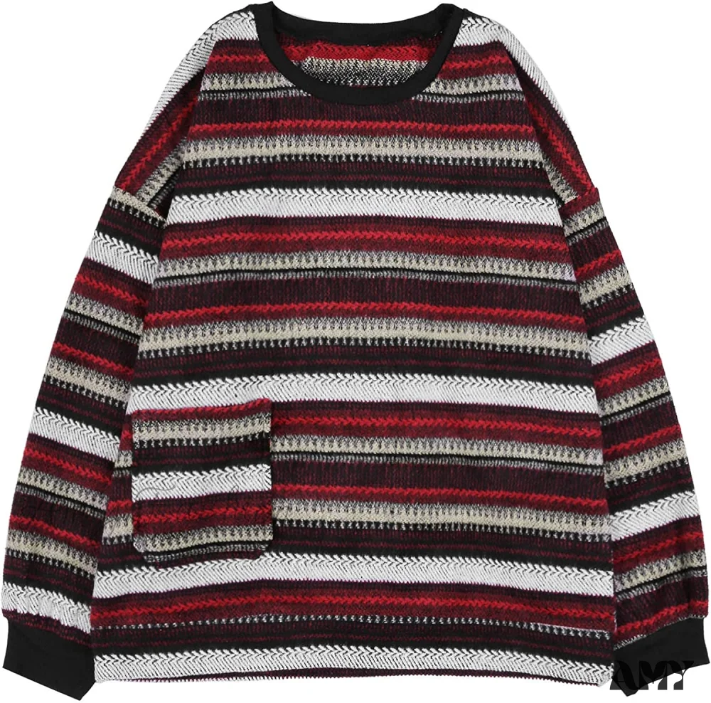 Amy Fashion - Ladies Autumn/Winter Retro Striped Sweater - Image 7