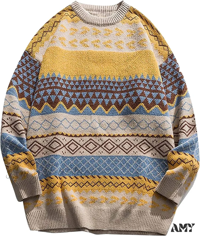 Amy Fashion - Ladies Autumn/Winter Retro Striped Sweater - Image 8