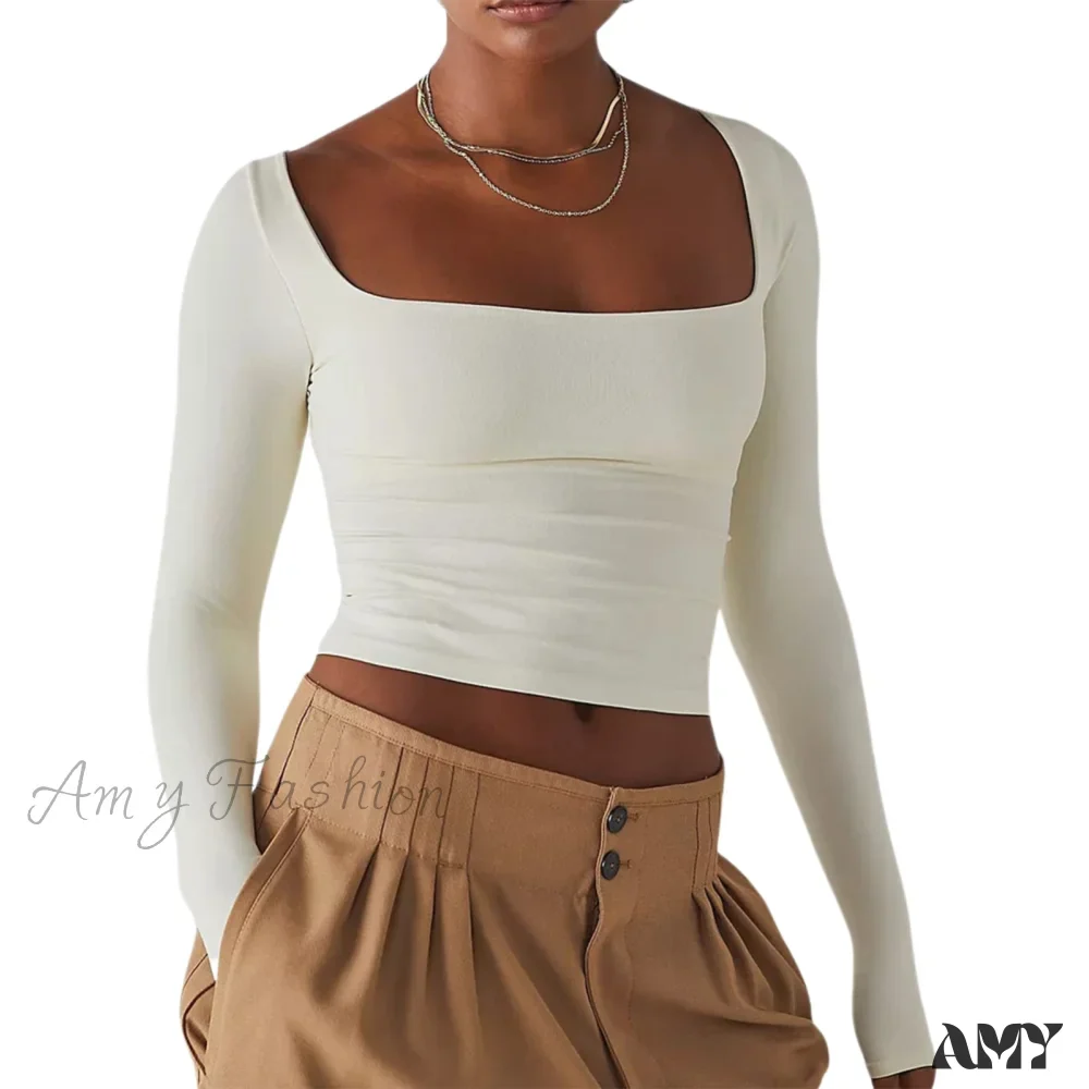 Amy Fashion - Ladies Summer Shirt Women Basic Crop Top - Image 4