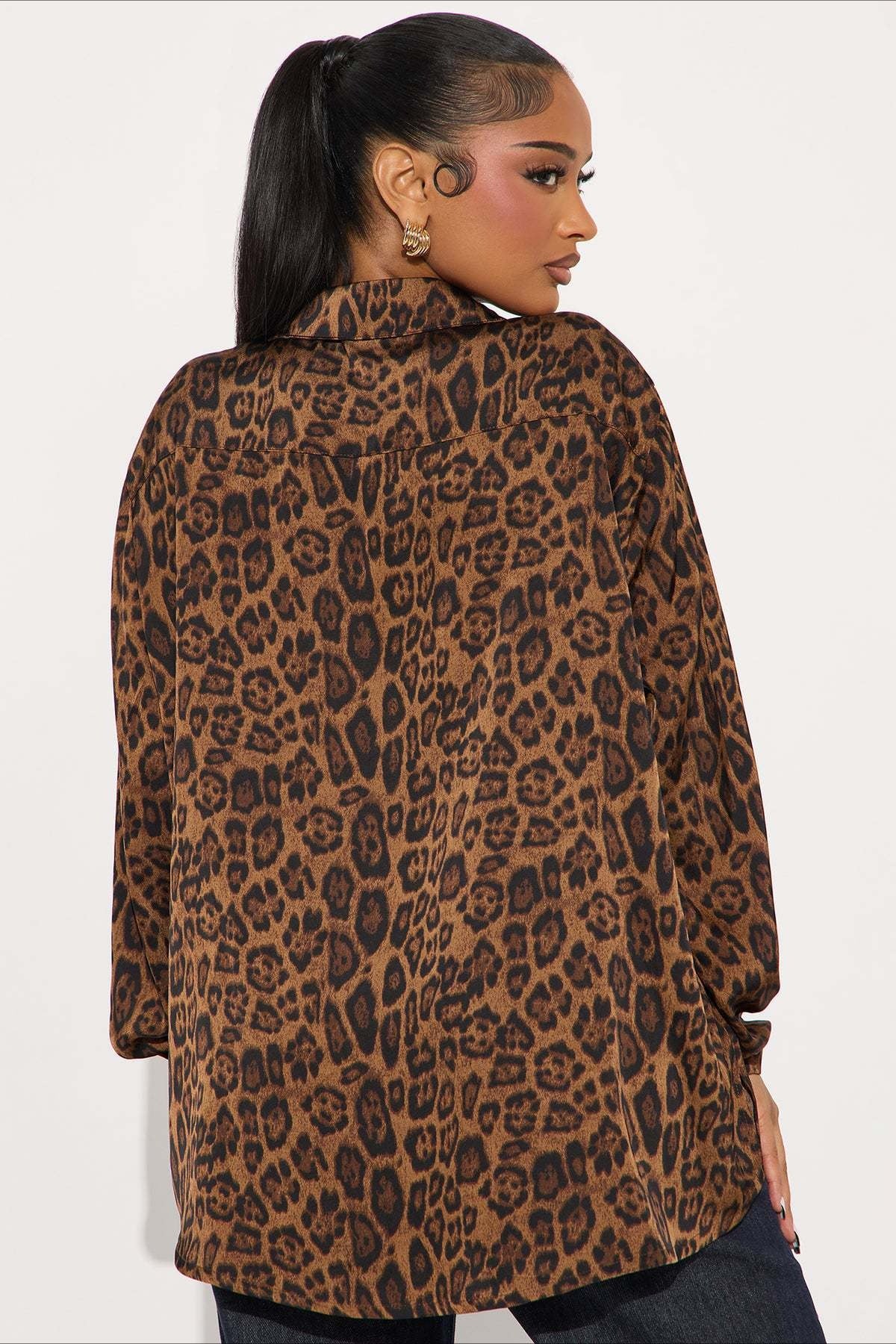 Leopard Print Loose Retro Blouse - Image 5