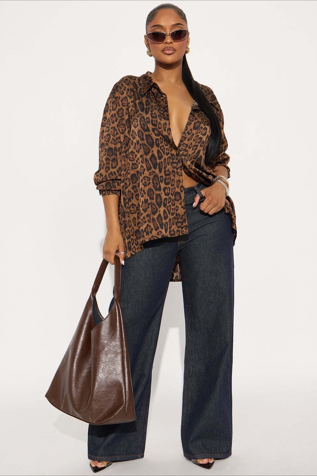 Leopard Print Loose Retro Blouse - Image 6