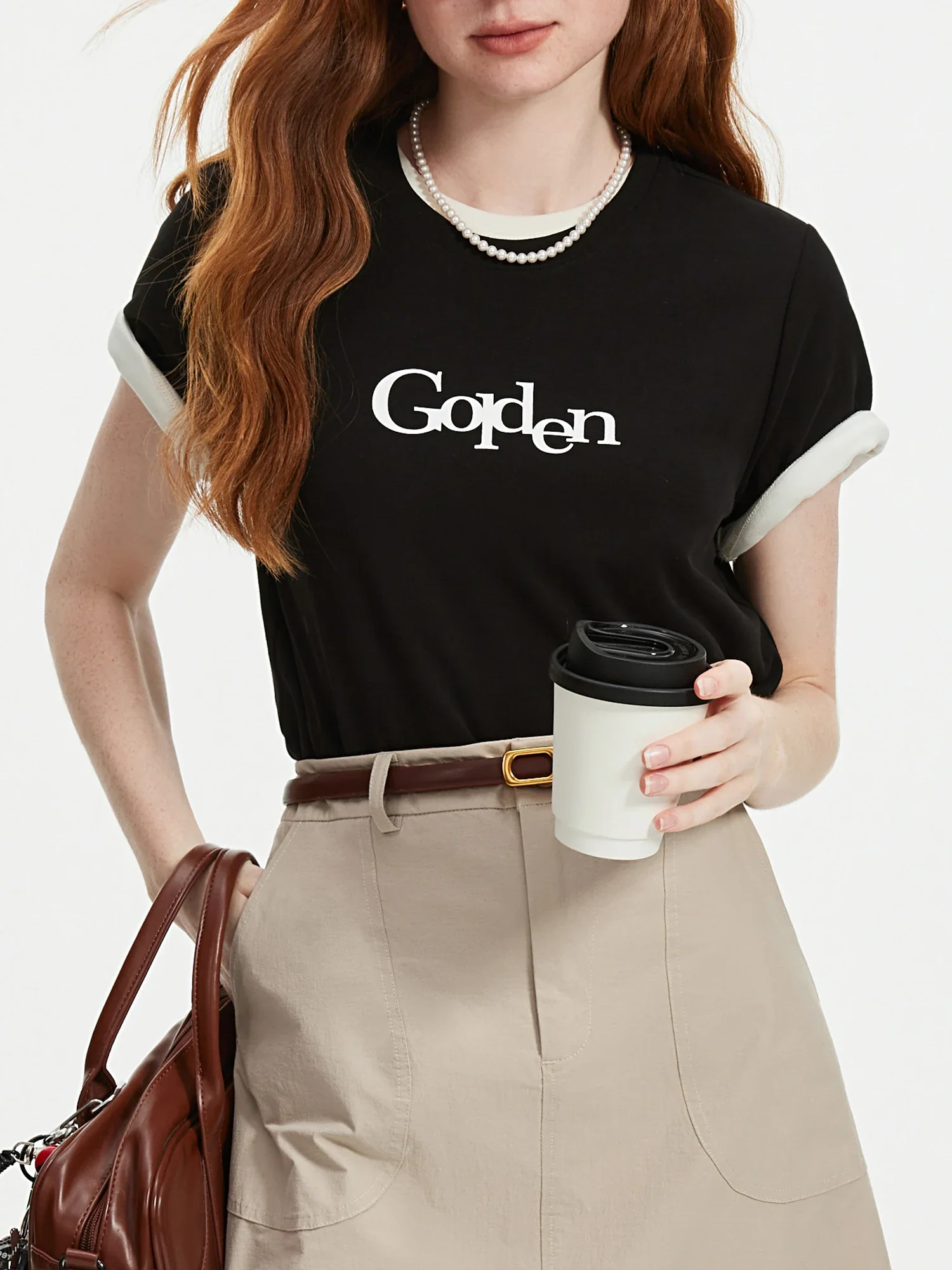 Letter Printed Shoulder Casual T-shirt - Image 5