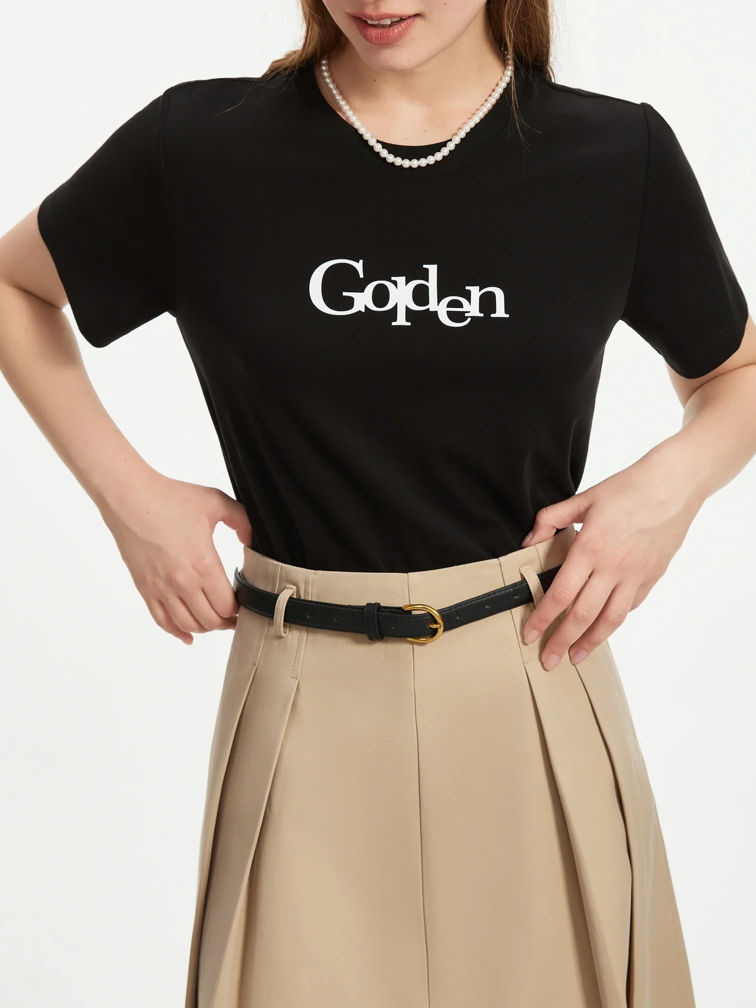 Letter Printed Shoulder Casual T-shirt - Image 6