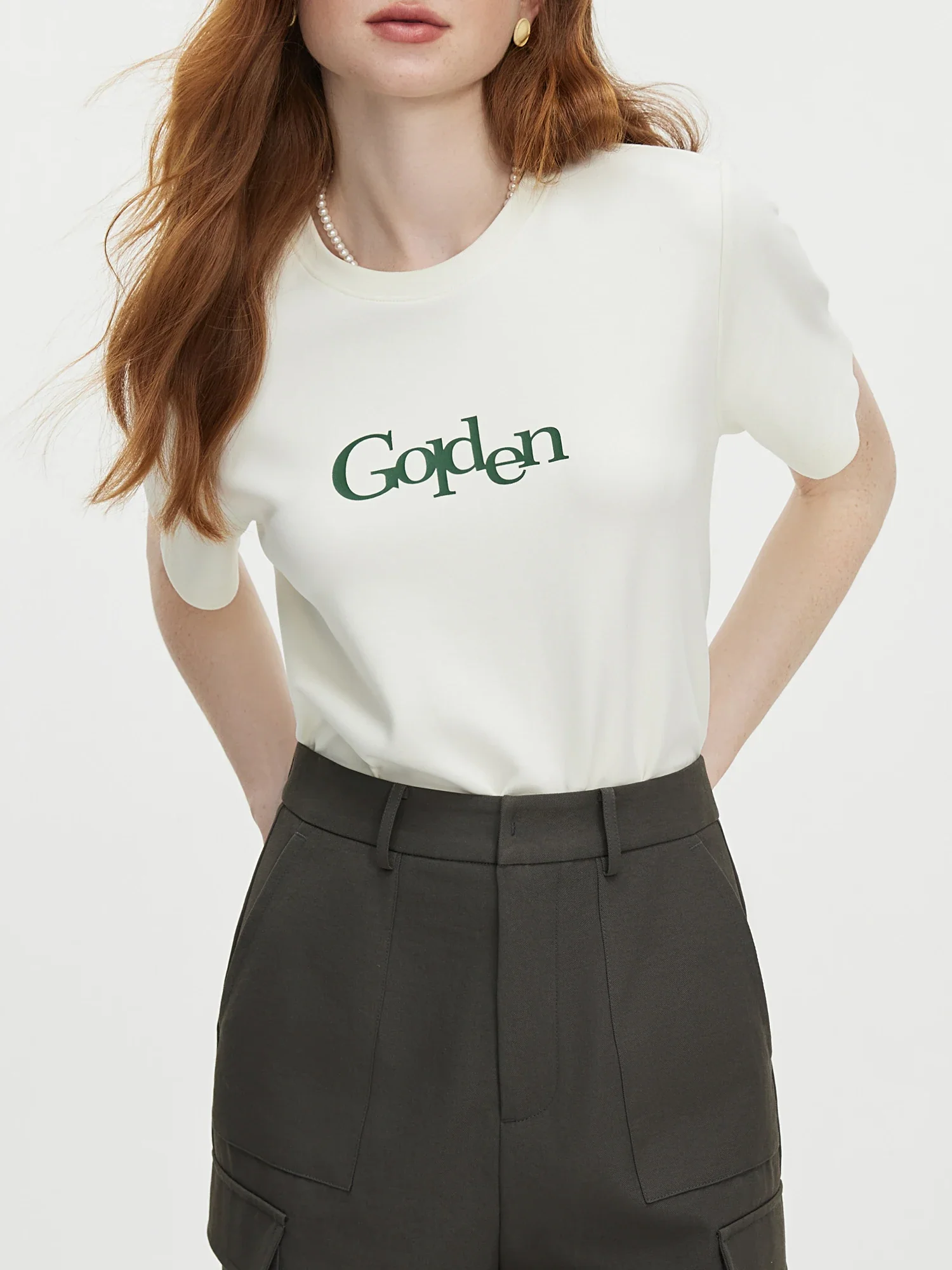 Letter Printed Shoulder Casual T-shirt - Image 7