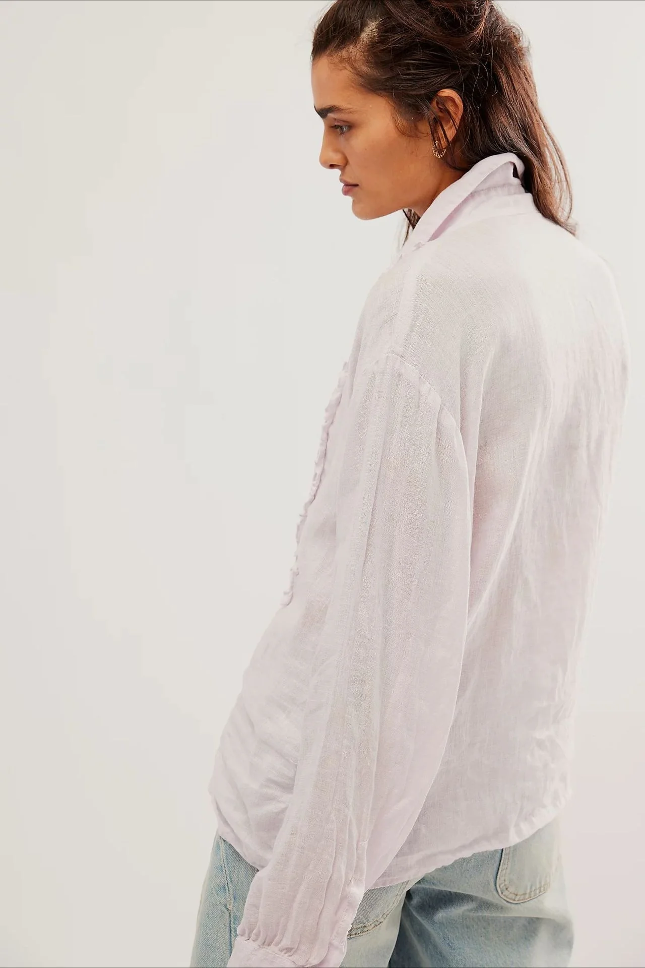 Linen Ruffled Long-Sleeve Blouse - Image 13