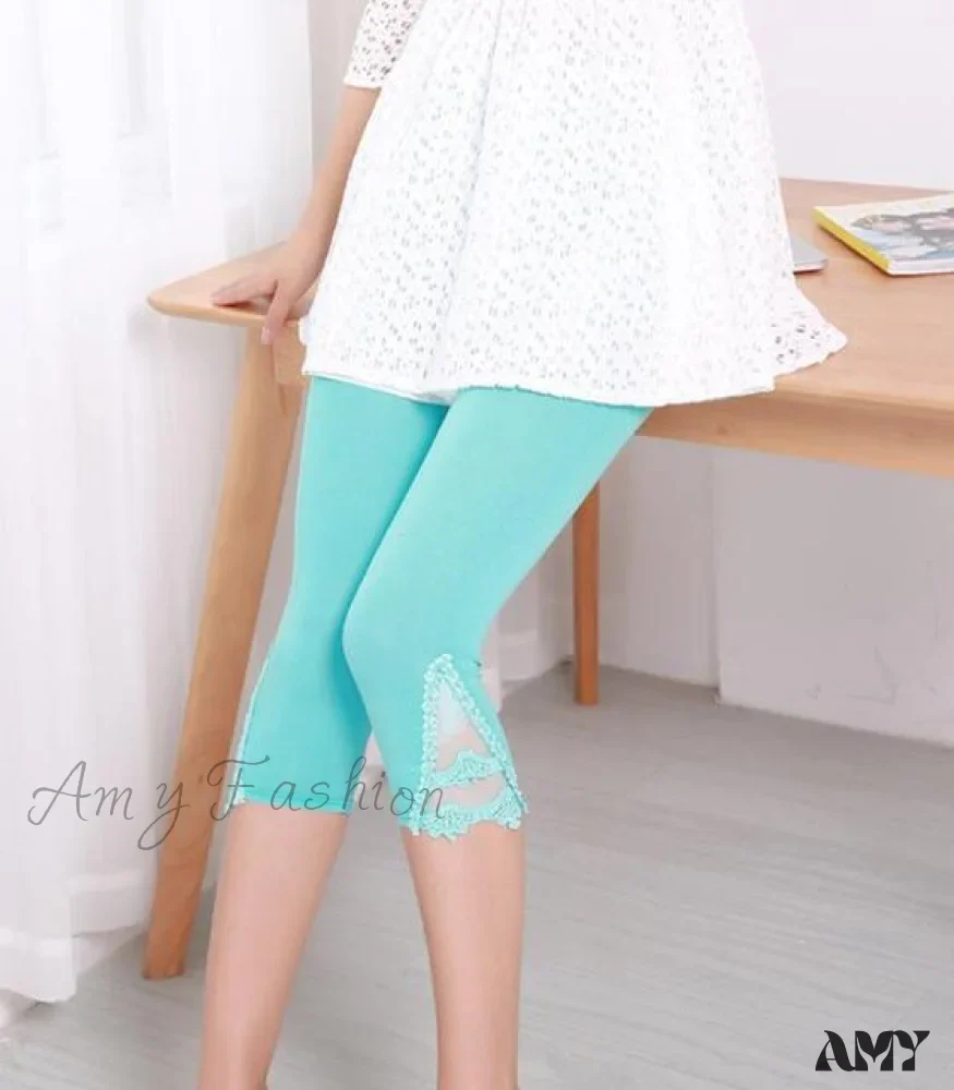 Amy Fashion - Hollow Lace Stretch Leggings - Image 14