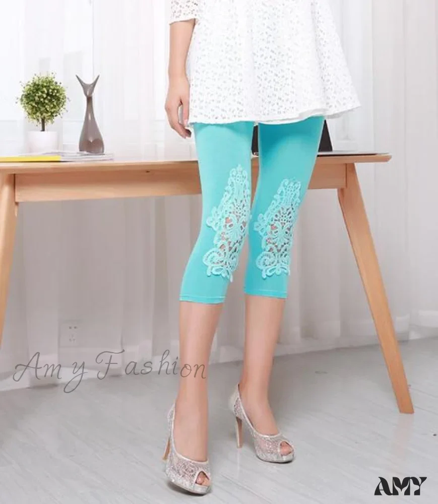 Amy Fashion - Hollow Lace Stretch Leggings - Image 17