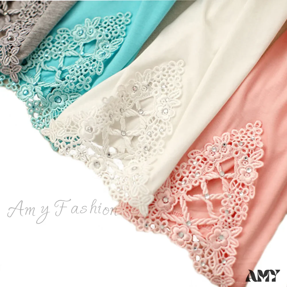 Amy Fashion - Hollow Lace Stretch Leggings - Image 6