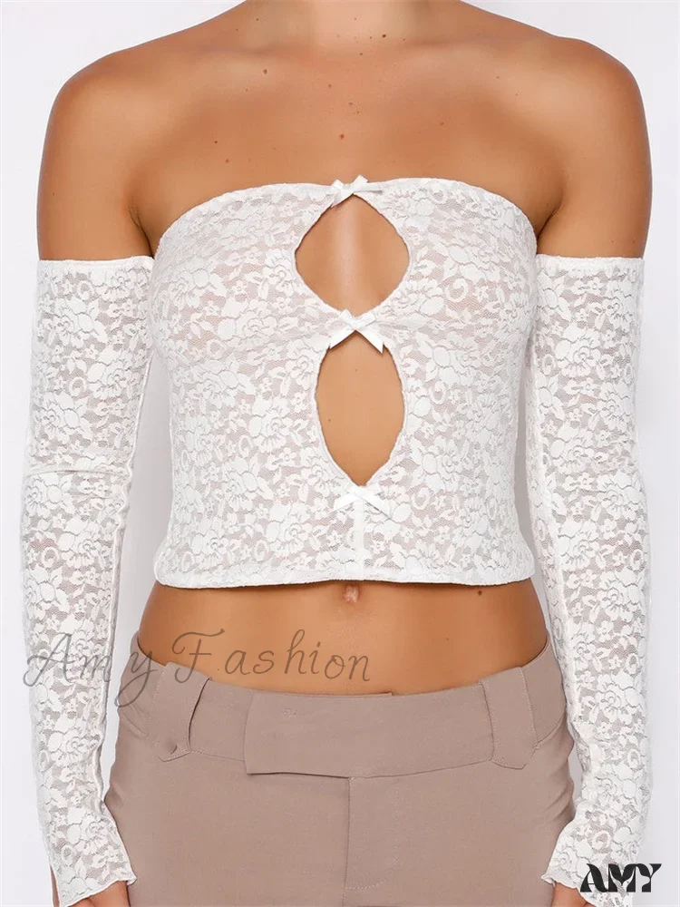 Amy Fashion - Long Sleeve Off Shoulder Floral Slash Neck T-Shirts - Image 4