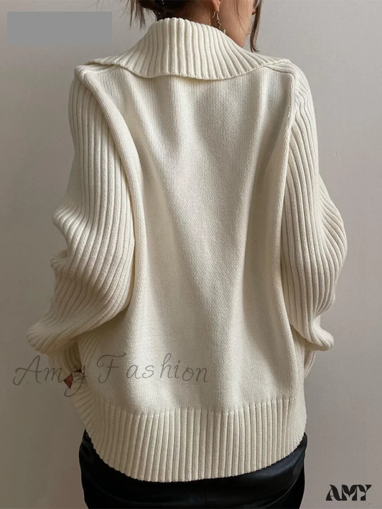 Amy Fashion - Long Sleeve Oversized Knitted Basic Loose Cardigans - Image 5