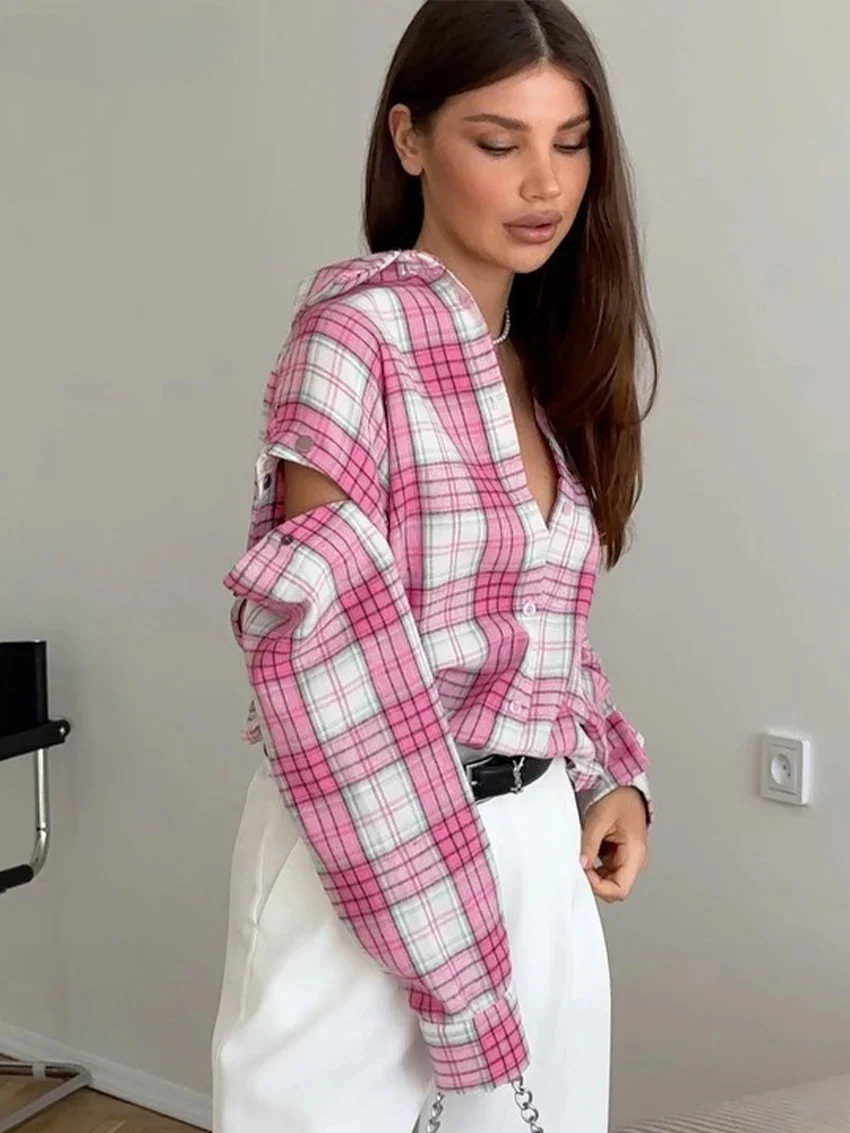 Loose Blue Stripe Cotton Blouse - Image 3