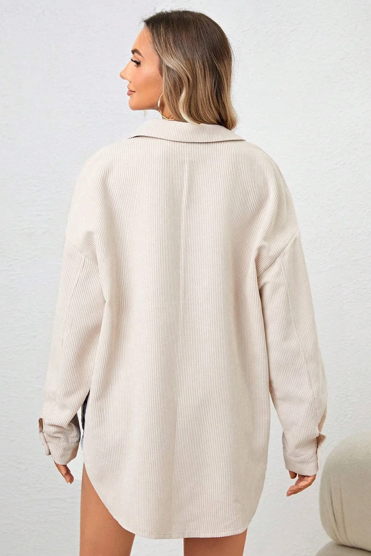 Loose Corduroy Long-Sleeve Jacket - Image 2