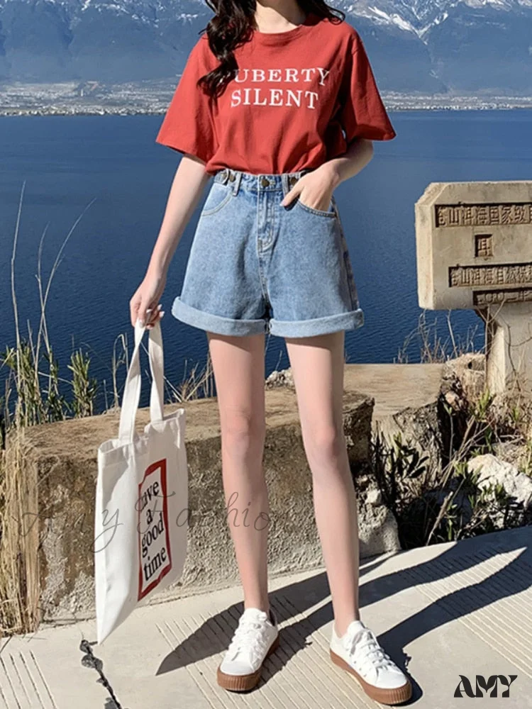 Amy Fashion - Loose Fit Streetwear Solid Color Straight  Jeans - Image 3