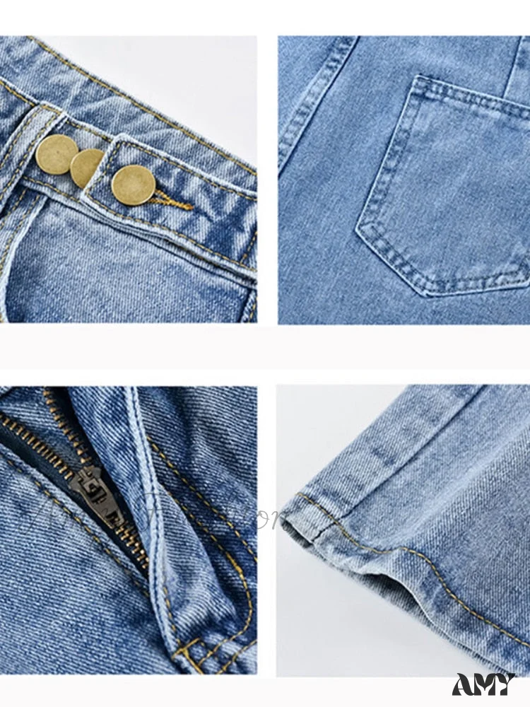 Amy Fashion - Loose Fit Streetwear Solid Color Straight  Jeans - Image 5