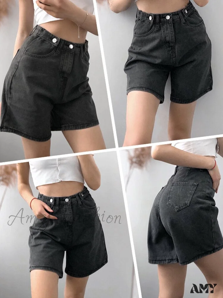 Amy Fashion - Loose Fit Streetwear Solid Color Straight  Jeans - Image 6