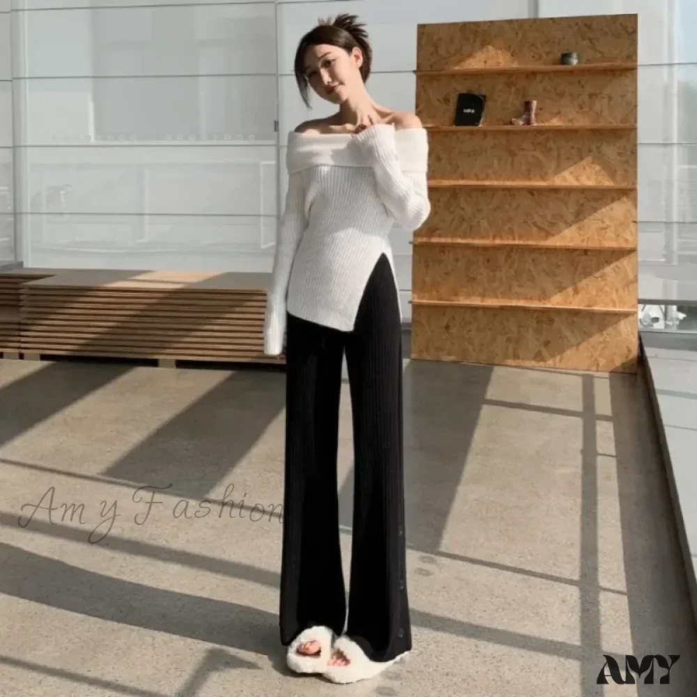 Loose Fitting High Waisted Draped Casual Comfortable Pants - Image 2
