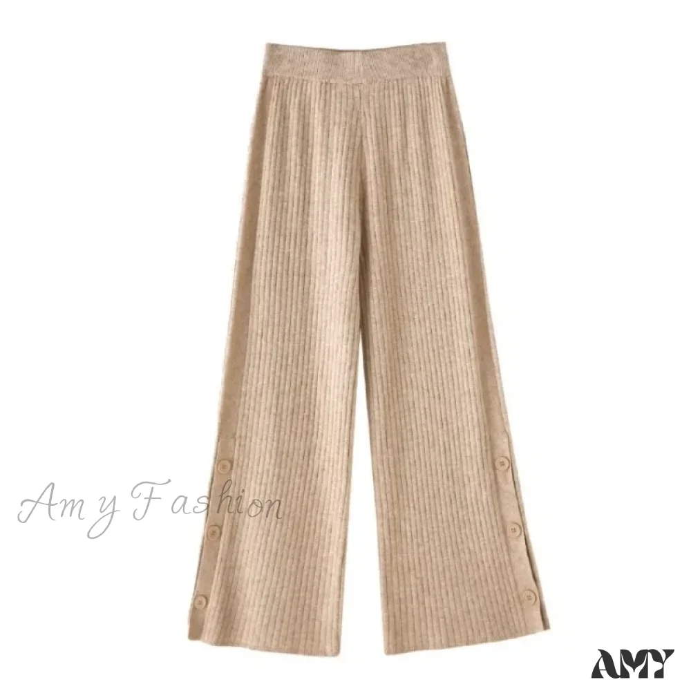 Loose Fitting High Waisted Draped Casual Comfortable Pants - Image 6