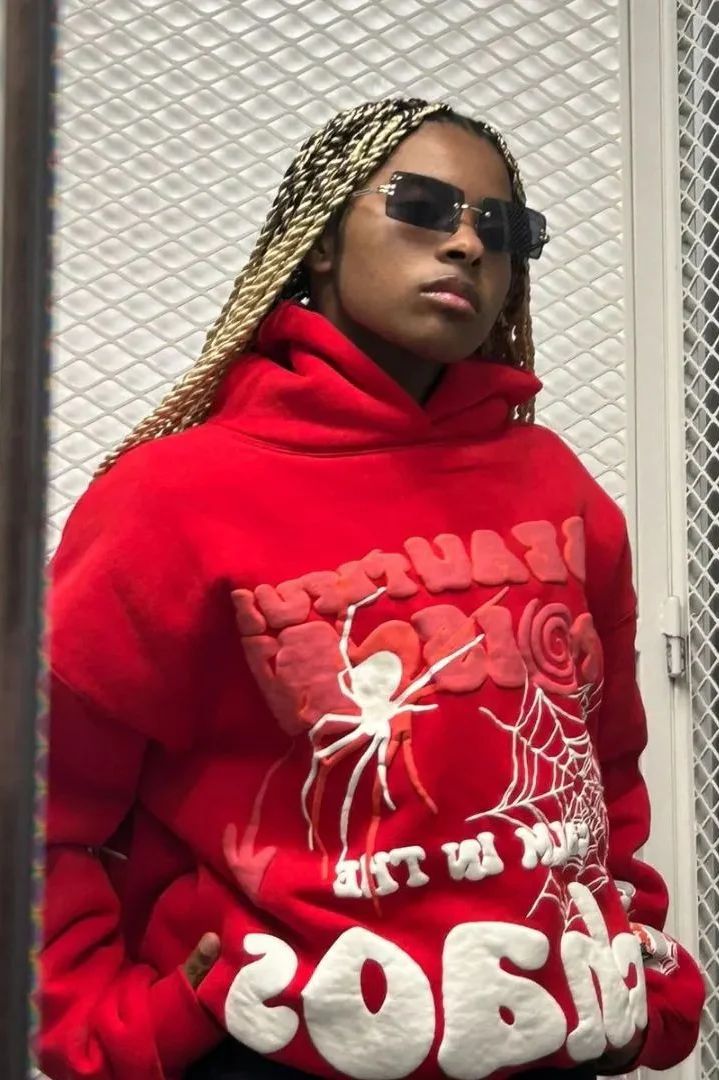 Loose Hip-hop Spider Web Print Hoodie - Image 7