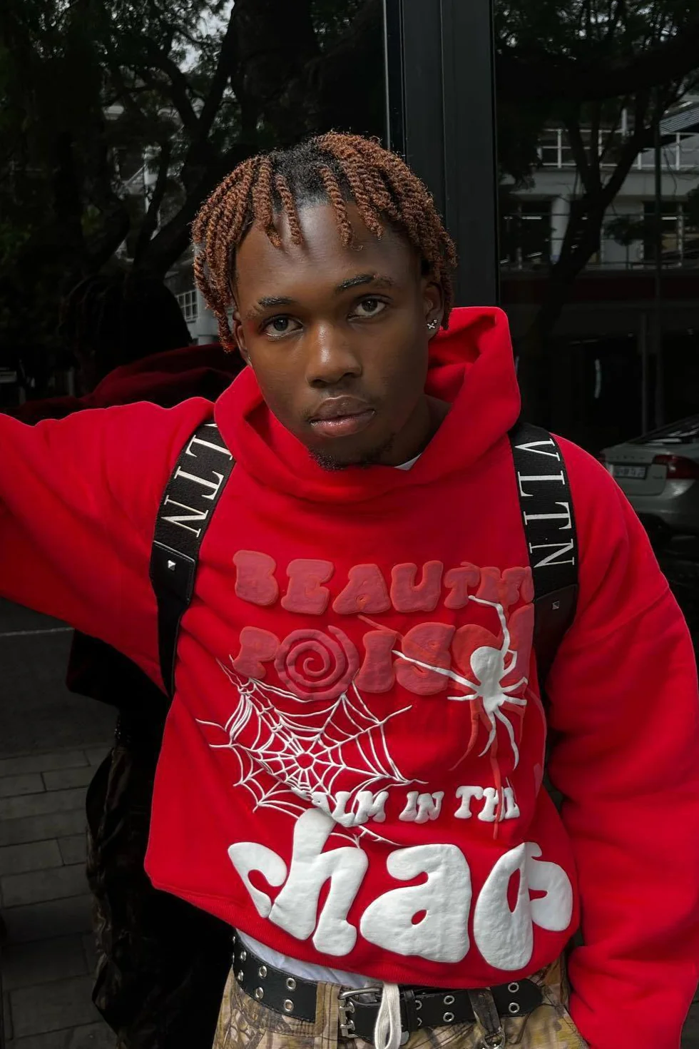 Loose Hip-hop Spider Web Print Hoodie - Image 9