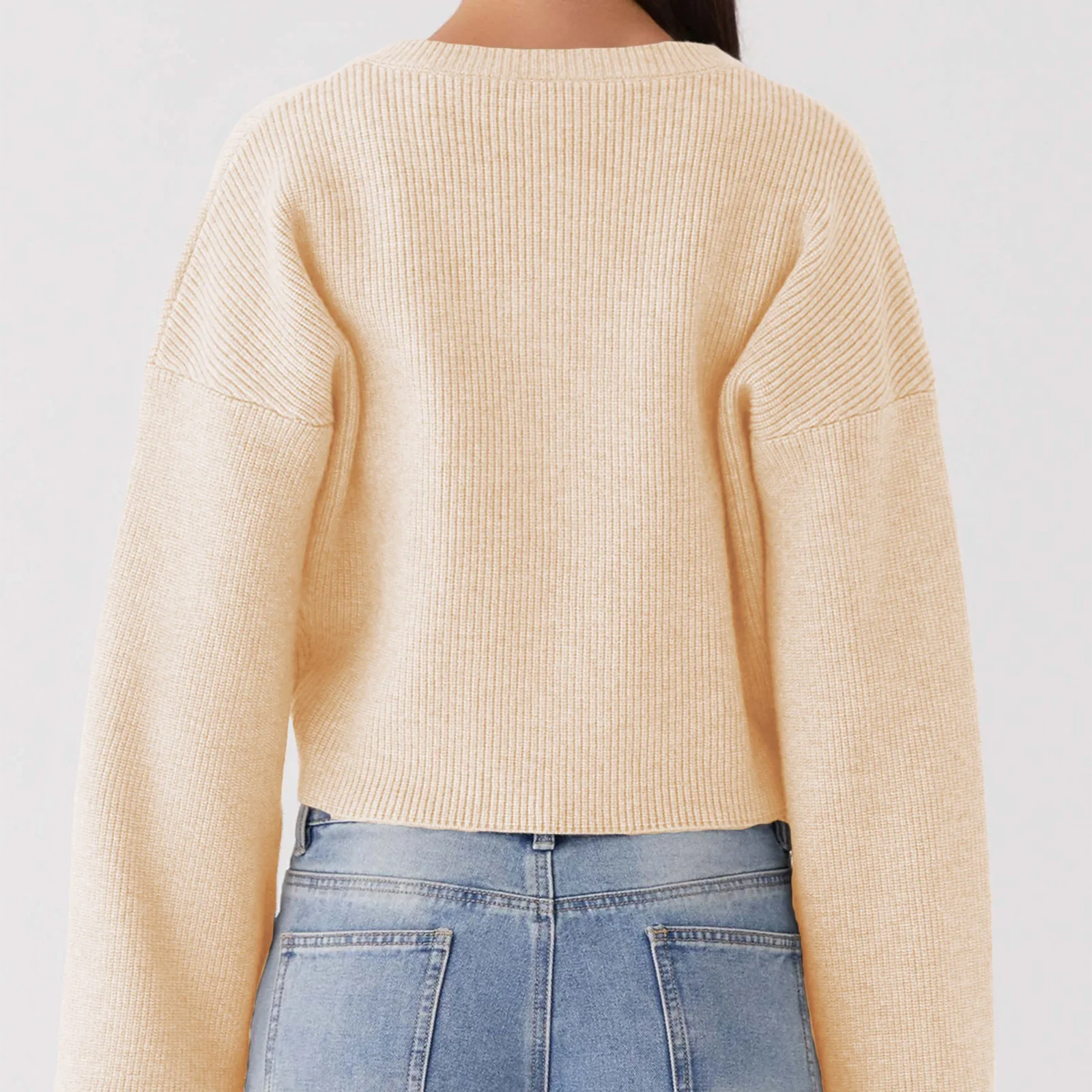 Loose O-neck Y2K Knit Cardigan - Image 3