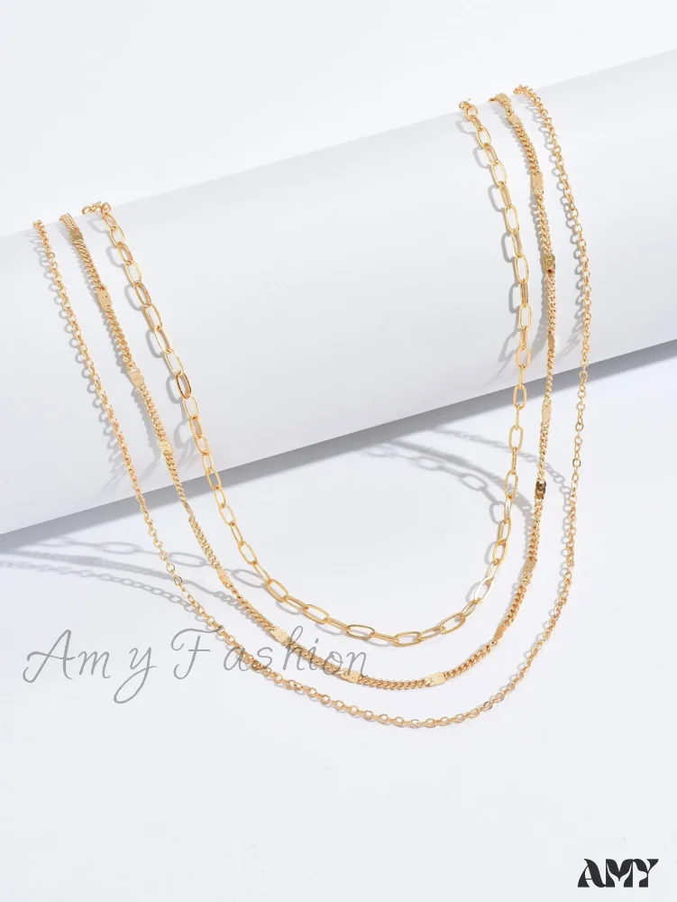 Amy Fashion - Minimalist Layered Chain Necklace - Image 4
