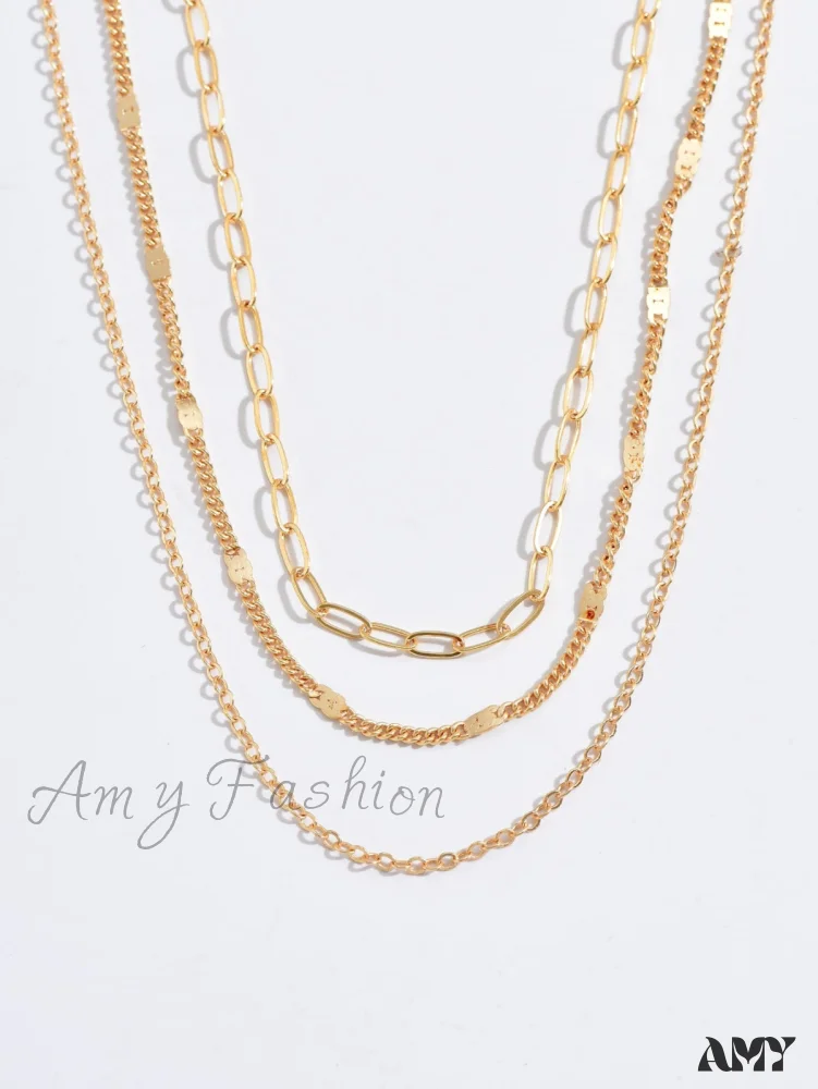 Amy Fashion - Minimalist Layered Chain Necklace - Image 5