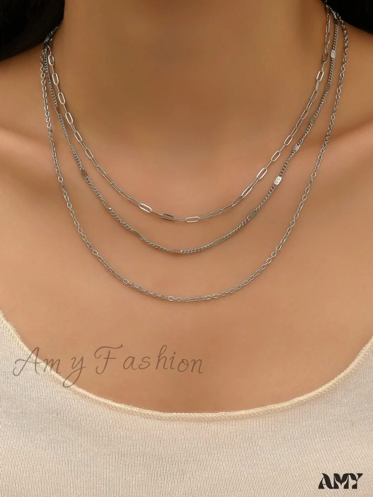 Amy Fashion - Minimalist Layered Chain Necklace - Image 6