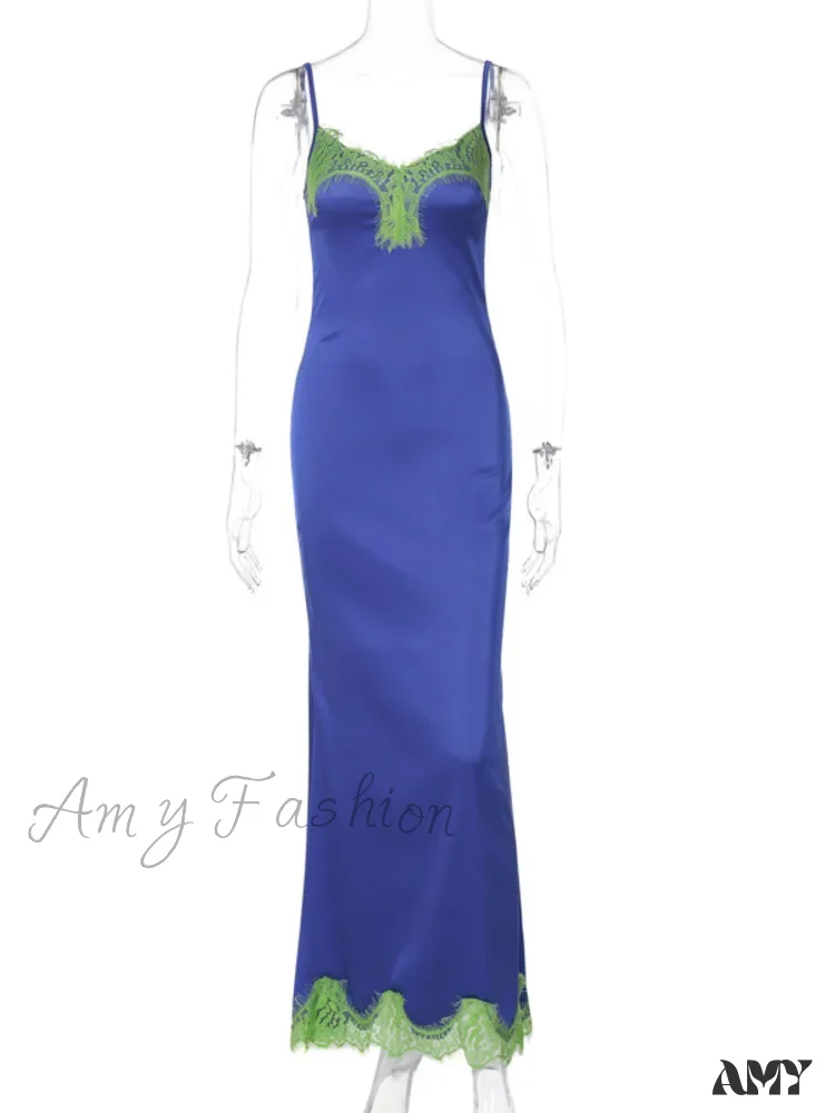 Amy Fashion - Mozision Spaghetti Strap Lace Strapless Sexy Maxi Boho Dress - Image 5