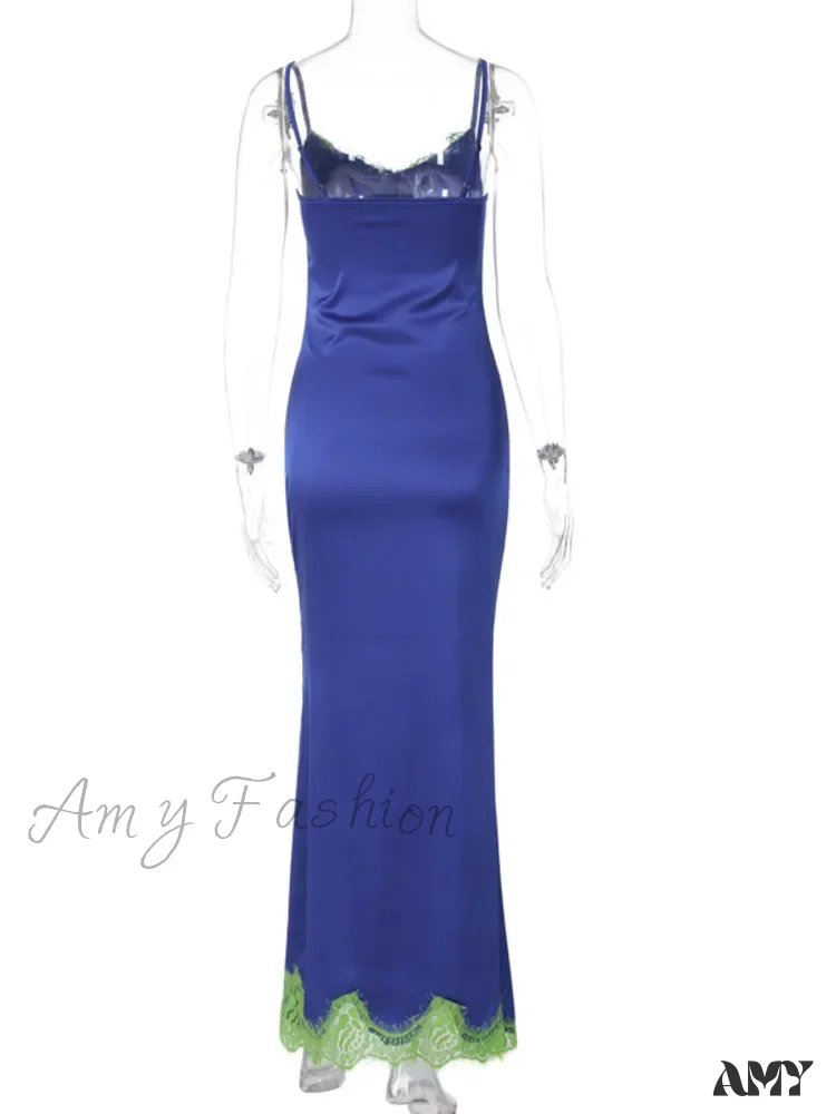 Amy Fashion - Mozision Spaghetti Strap Lace Strapless Sexy Maxi Boho Dress - Image 6