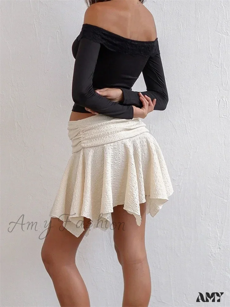 Amy Fashion - Off Shoulder Cropped Lace Patchwork Long Sleeve Slash Neck T-Shirts - Image 5