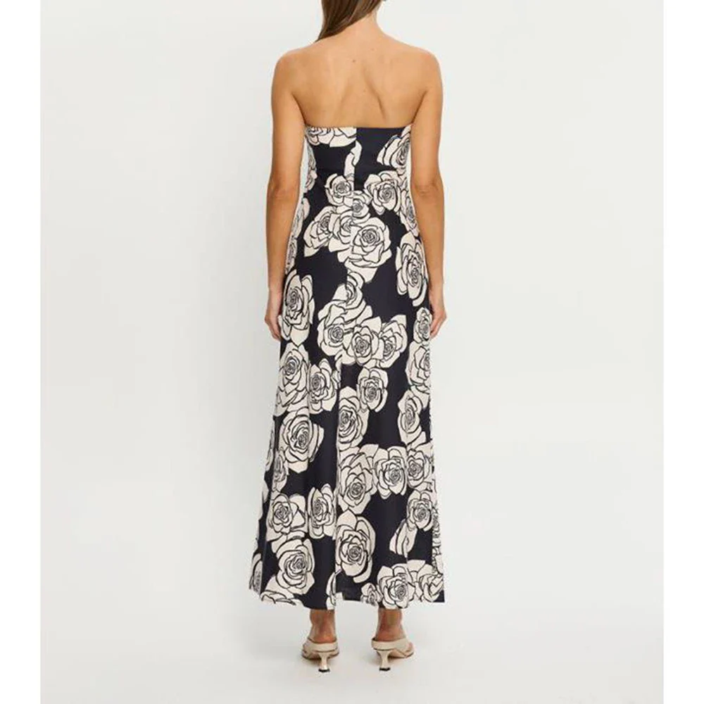 Off Shoulder Floral Tube Vacation Dress - Image 4