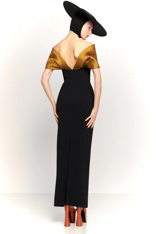 Off-Shoulder Slim Fitted Maxi Party Dress - Image 3