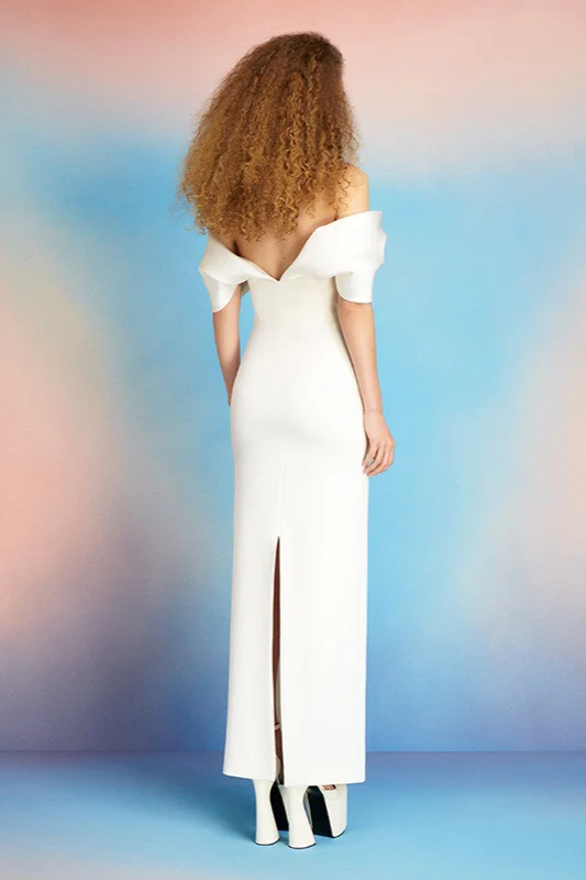 Off-Shoulder Slim Fitted Maxi Party Dress - Image 6