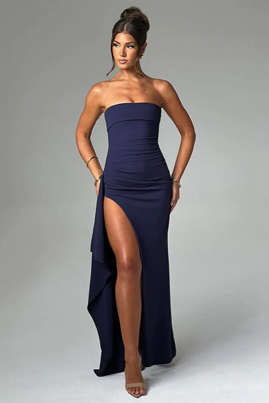 Off-Shoulder Strapless Backless High Slit Sexy Party Dress - Image 5
