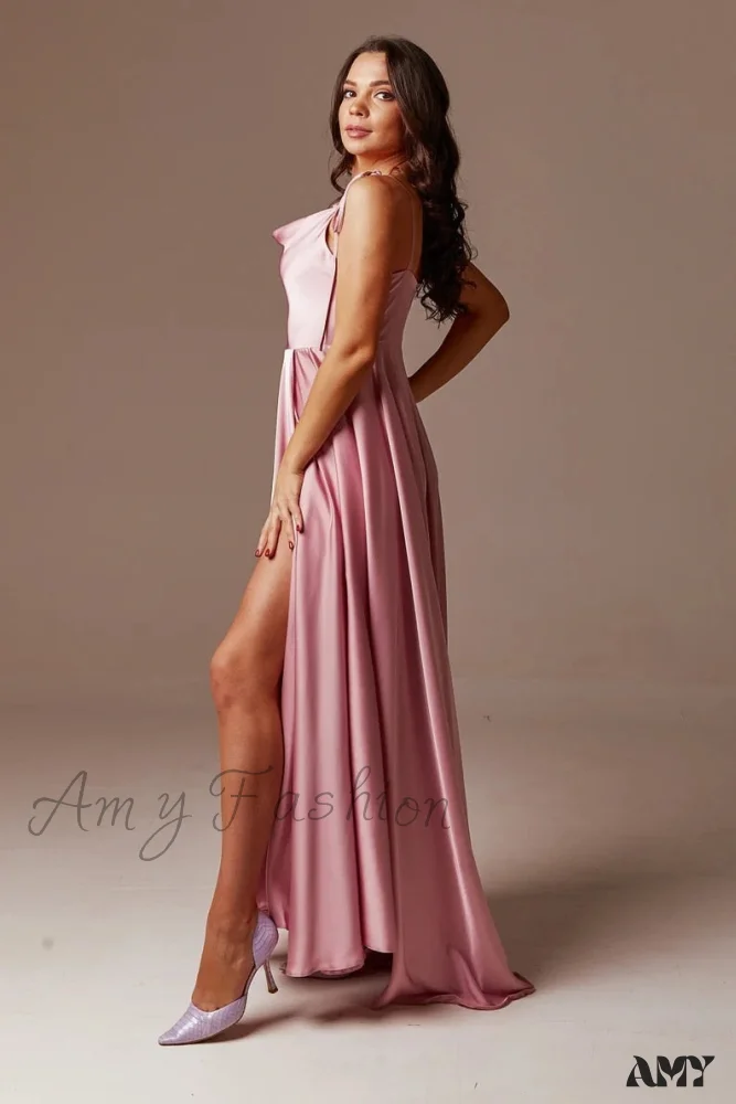 Amy Fashion - Open Back Sexy Side Slit Spaghetti Strap Evening Party Dress - Image 22