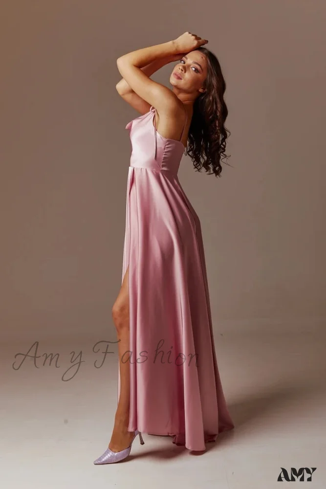Amy Fashion - Open Back Sexy Side Slit Spaghetti Strap Evening Party Dress - Image 23