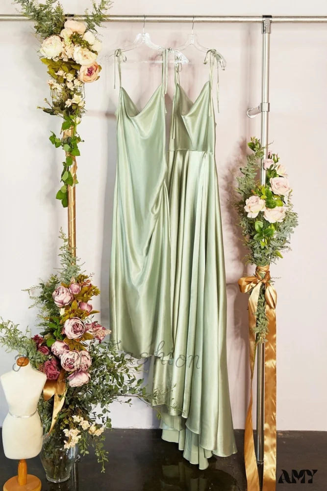 Amy Fashion - Open Back Sexy Side Slit Spaghetti Strap Evening Party Dress - Image 38