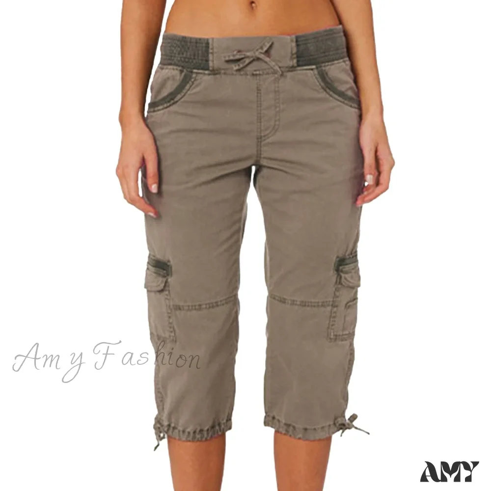Amy Fashion - Overalls Thin Loose Cargo Shorts Pantalones - Image 3