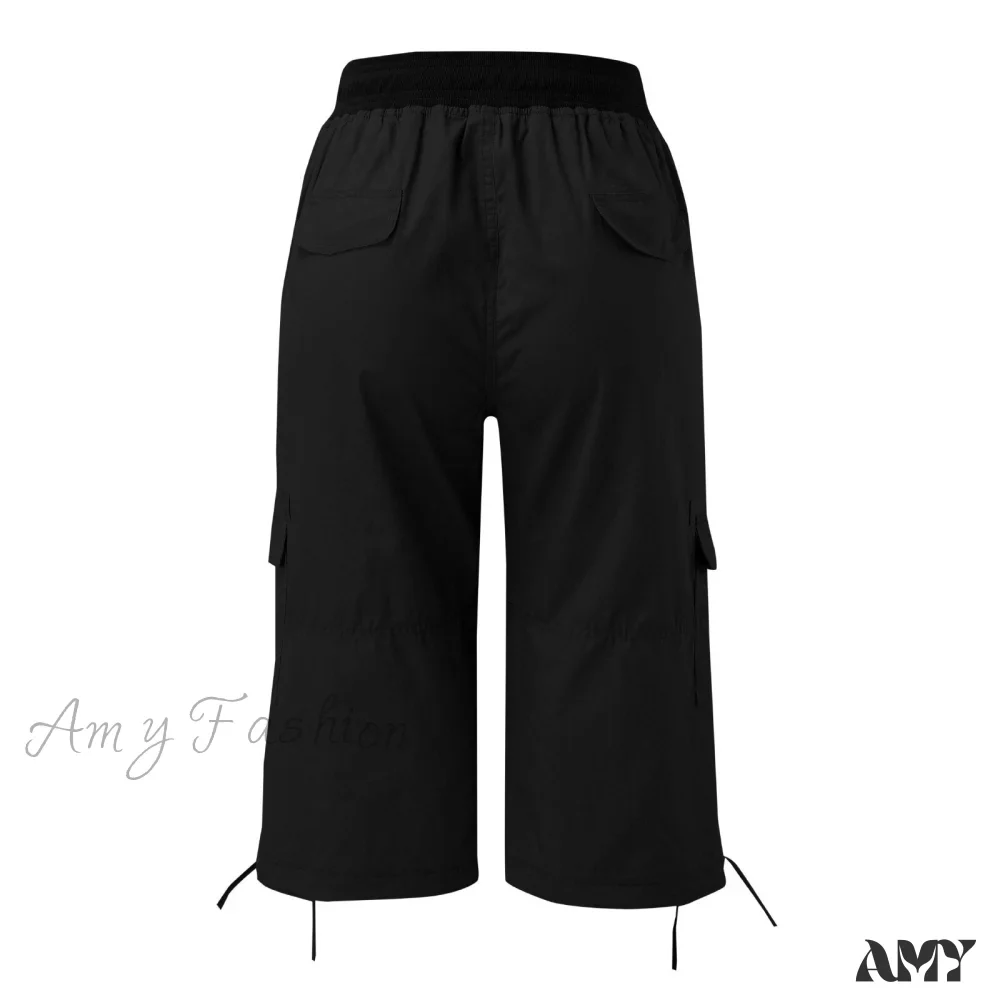 Amy Fashion - Overalls Thin Loose Cargo Shorts Pantalones - Image 4