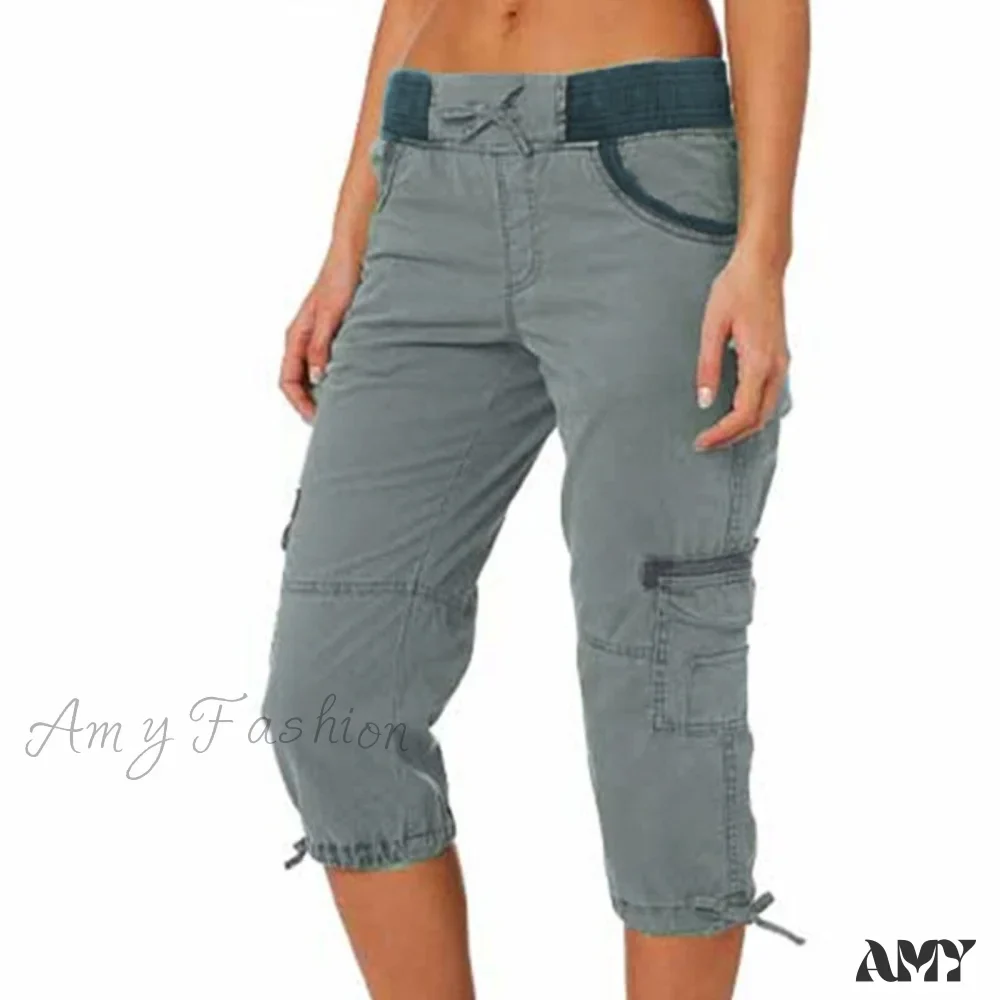 Amy Fashion - Overalls Thin Loose Cargo Shorts Pantalones - Image 6