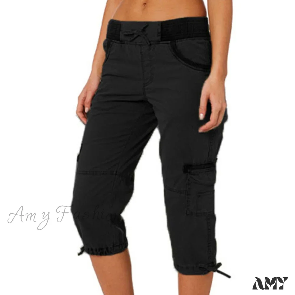 Amy Fashion - Overalls Thin Loose Cargo Shorts Pantalones - Image 7