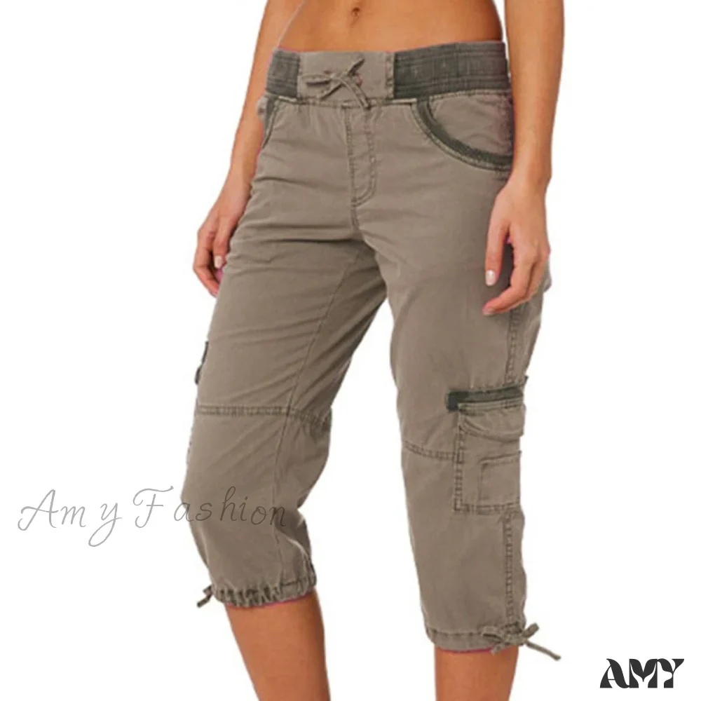 Amy Fashion - Overalls Thin Loose Cargo Shorts Pantalones - Image 8
