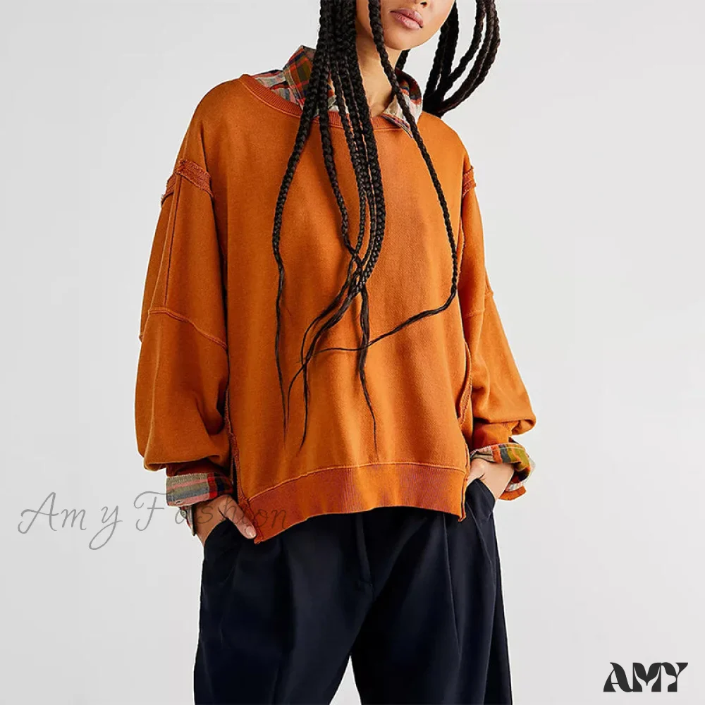 Amy Fashion - 100% Cotton Long Sleeve Pullover Sweatshirts - Image 10