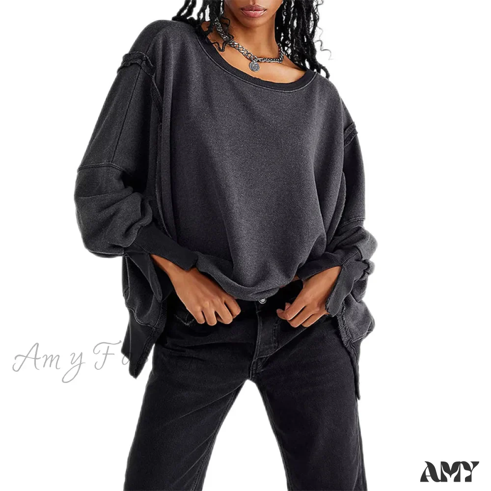 Amy Fashion - 100% Cotton Long Sleeve Pullover Sweatshirts - Image 6