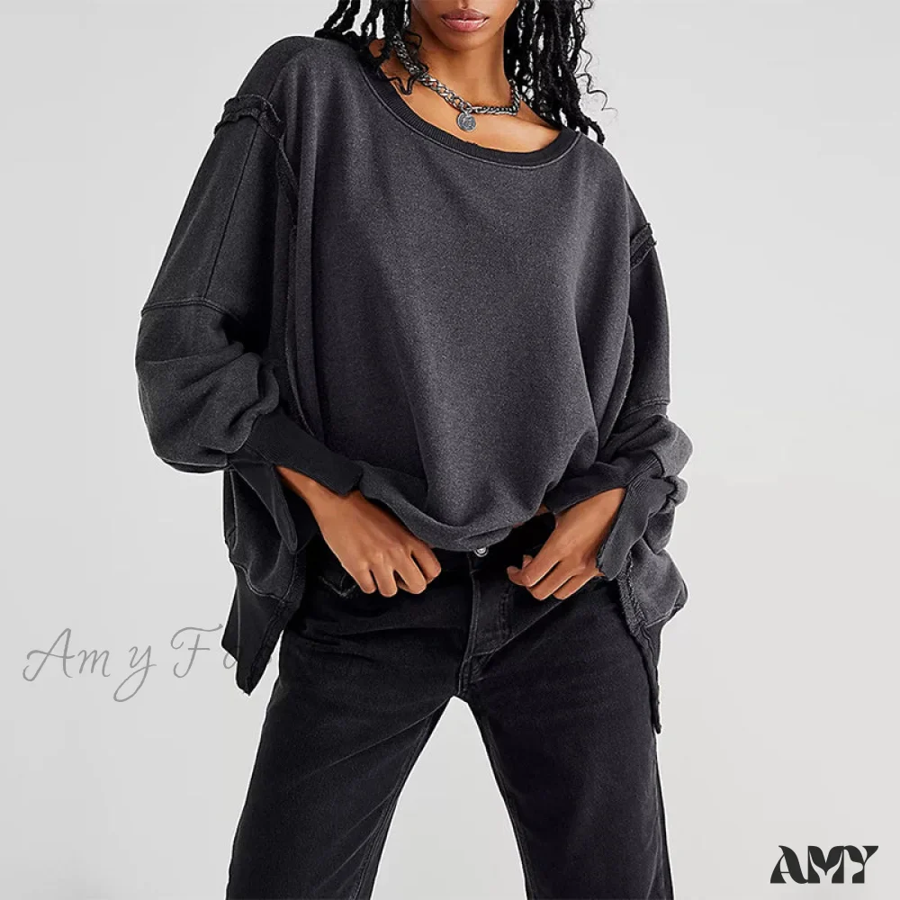 Amy Fashion - 100% Cotton Long Sleeve Pullover Sweatshirts - Image 7