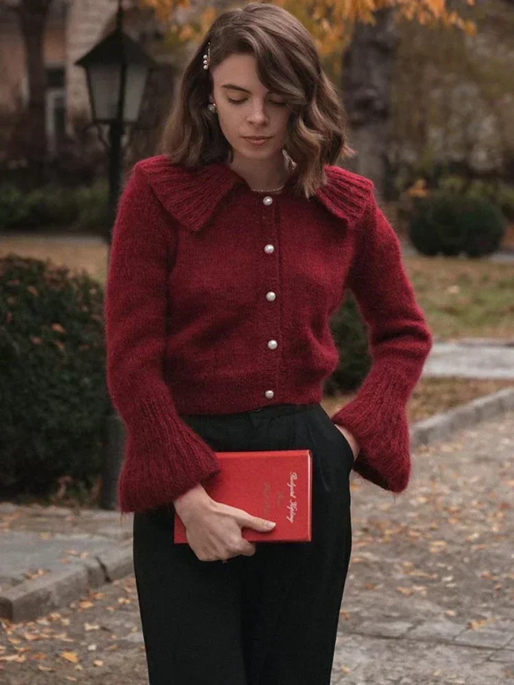 Pleated Flare Sleeve Cropped Coat - Image 5