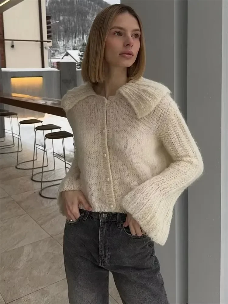 Pleated Flare Sleeve Cropped Coat - Image 6