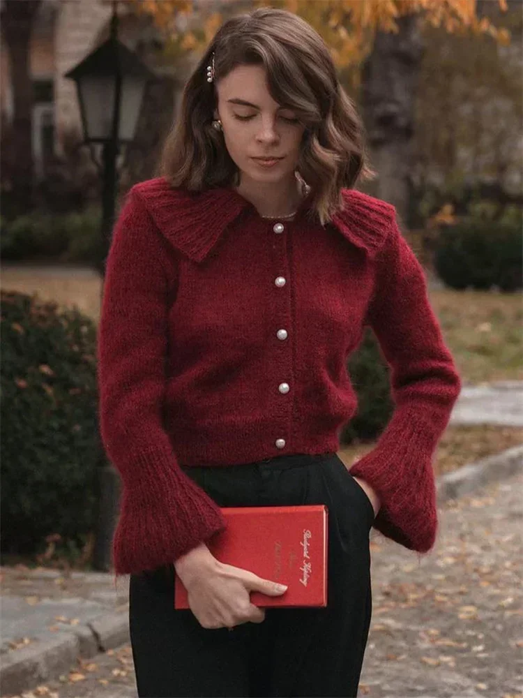 Pleated Flare Sleeve Cropped Coat - Image 7
