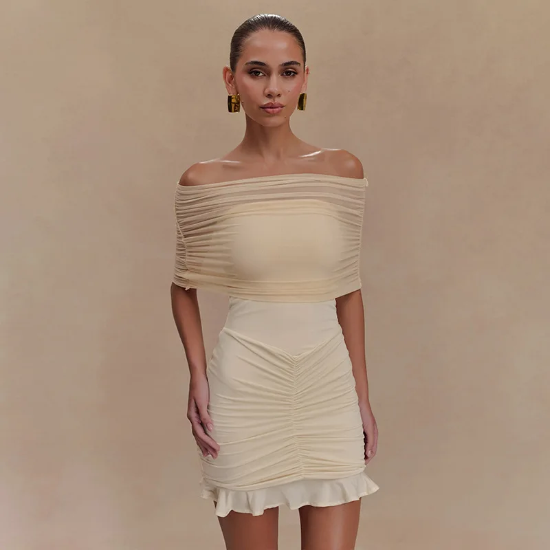 Pleated Ruffled Strapless Mini Prom Dress - Image 2